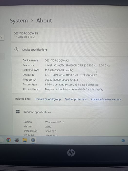 HP EliteBook 840 G1 ; i7 4600U ; 16 GB RAM