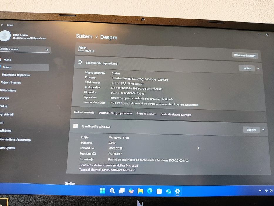 Laptop Gaming Acer Nitro V15 ANV15-51