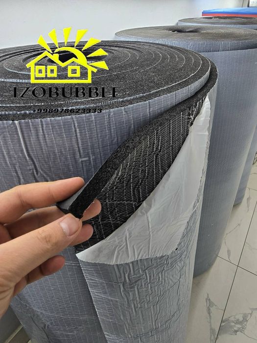 Каучук самоклейка с фольгой ИЗОЛЯЦИЯ ВЕНТИЛЯЦИЯ Kauchuk rokafleks