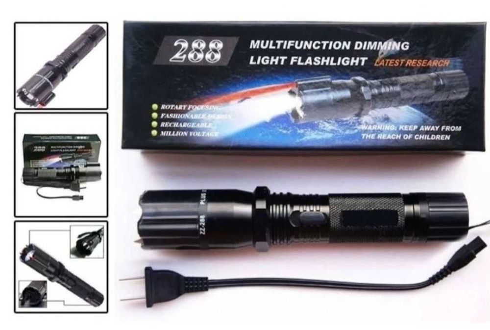 Lanterna, Laser și Electrosoc 3in1 ( încărcare pe priza cu acumulator )
