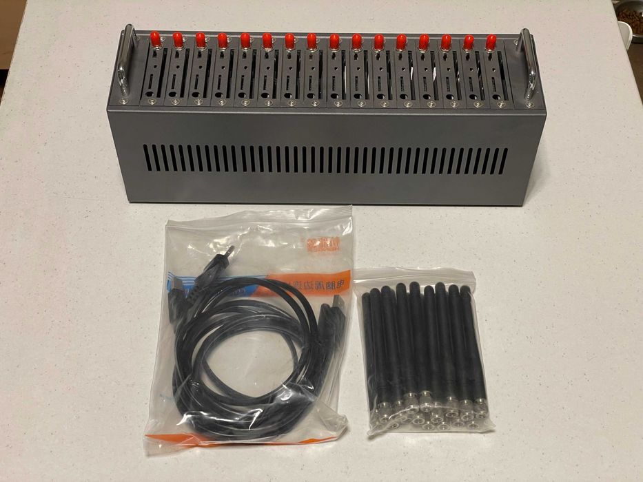 GSM Modem Pool / SMS Gateway – многоканален 16 слота ЧИСТО НОВ