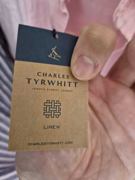 ленена риза с къс ръкав Charles Tyrwhitt