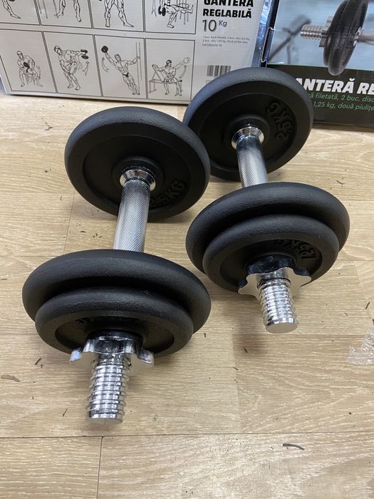 Gantere reglabile profesionale fier noi set 20 kg 10 kg+10 kg=20 kg