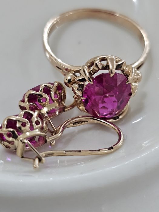 Серьги и кольцо советские 583СССР