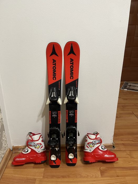 Schiuri copii 70 cm atomic j2 cu clapari set skiuri