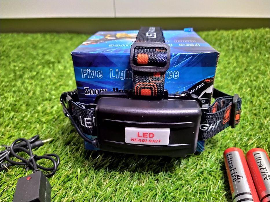 Lanterna frontala de cap cu Lupa si Zoom, 5 x T6 Led Cree Puternica!