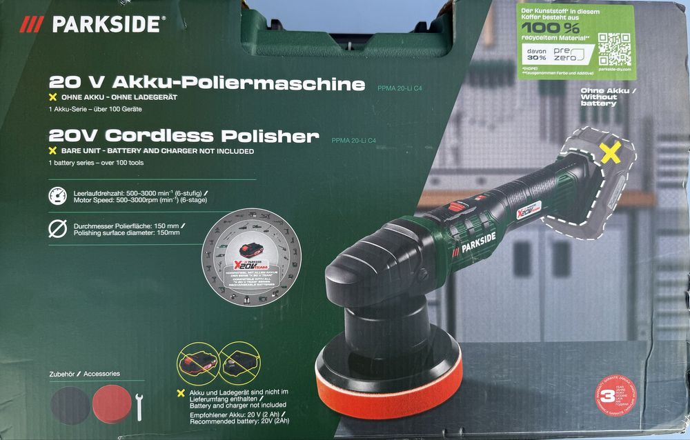 Masina de polisat pe acumulator 20v Parkside