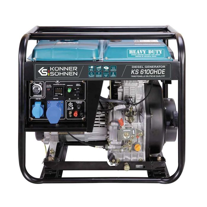 Generator de curent diesel monofazat 230V, 5,5 kW "Könner & Söhnen" model KS 6100HDE (EURO V)