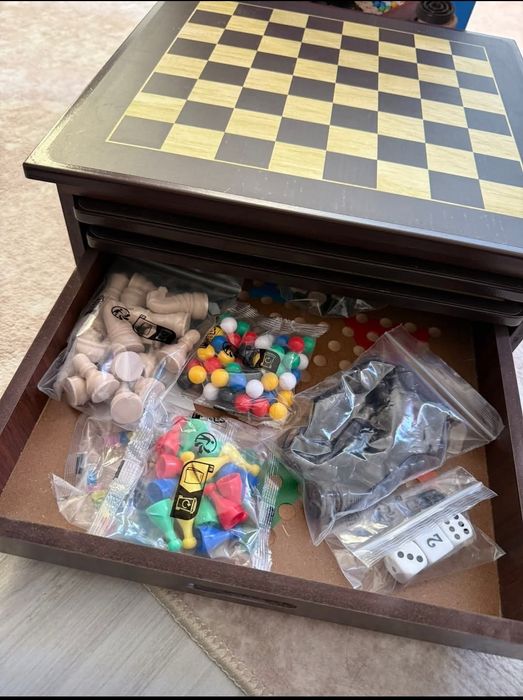 Дървена комбинирана игра 10 в 1 нова