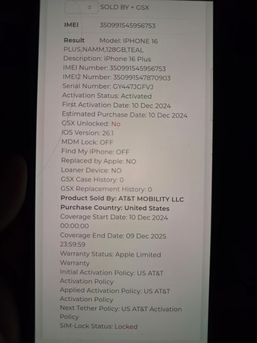 IPhone 16 Plus  128 Gb 100% baterie