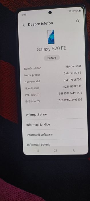 Samsung s20 FE. fără defecte ascunse