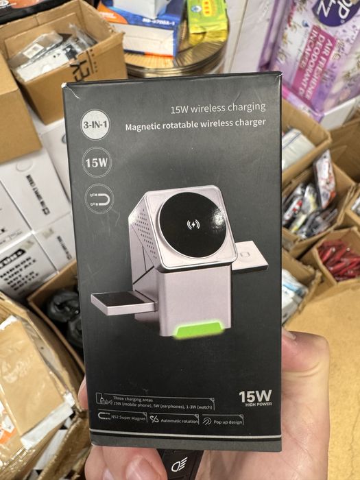 Wireless charger 3 in 1, 15W wireless charging