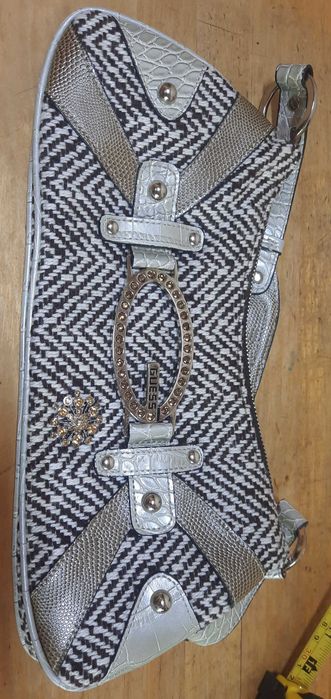 Geanta Guess,material textil și piele