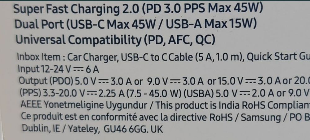 Incarcator auto Samsung