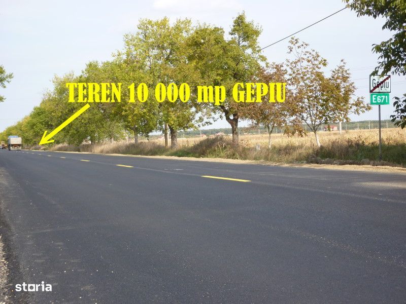 Teren intravilan Gepiu 10 000 mp Fs 174 metri drum E671 Oradea - Arad