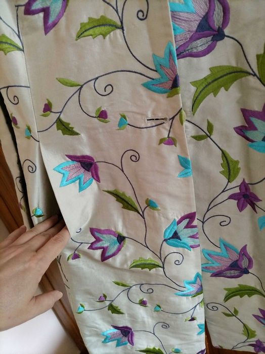 Sacou din matase brodata cu imprimeu floral, Jones, nou, mar 40-M