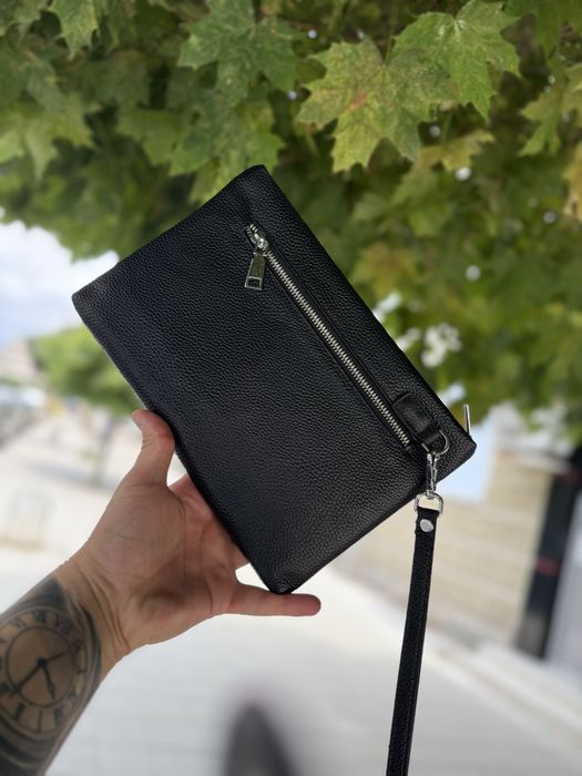 Стилен мъжки клъч, Естествена кожа