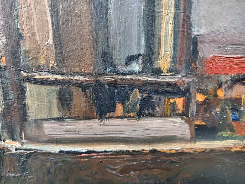 Tablou vechi - reflexii venetiene - semnat Baba