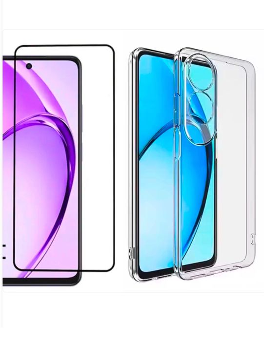 Husa Silicon Clear Slim si Folie Sticla - OPPO A40/A60/A79/A80/A5 PRO