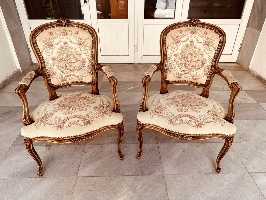 Комплект винтидж кресла стил Луи XV – 2 броя