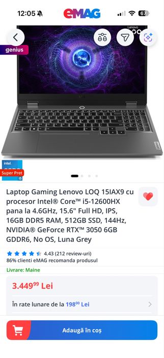 Laptop lenovo gaming