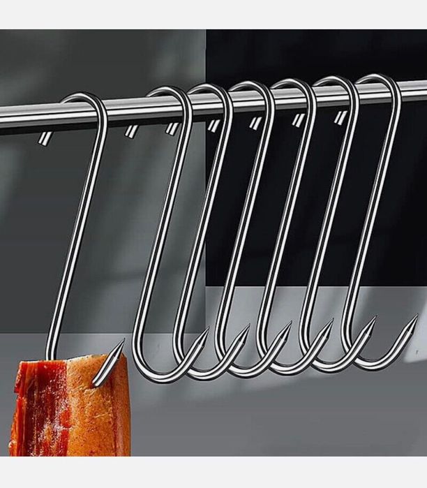 Куки от неръждаема стомана S с остър връх за окачване на месо