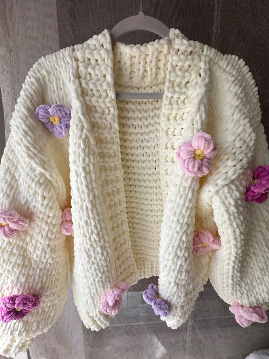 cardigan de pluș Hand made lucrat manual