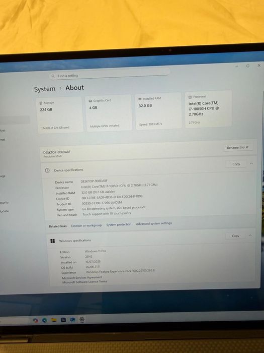 Laptop DELL Precision 5550