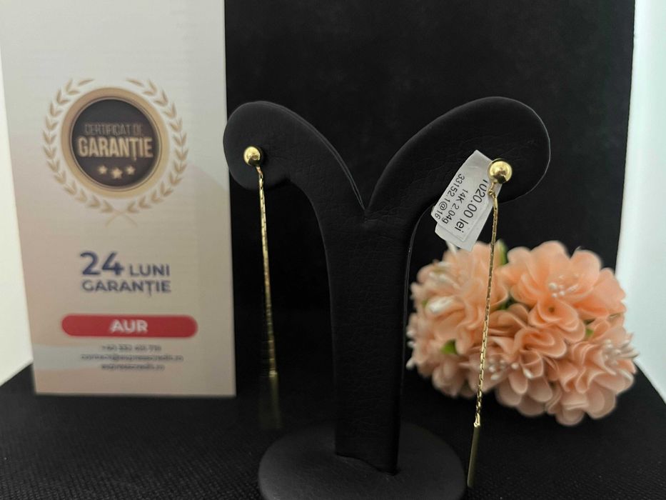 Cercei Aur 14k 2.04g (AG16 Moldova b33152)-Garantie 2 ani!
