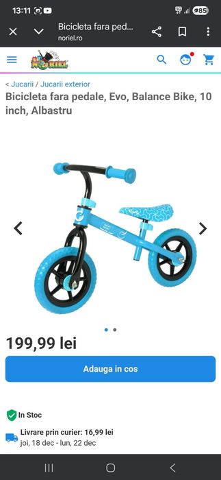 Bicicleta fara pedale evo