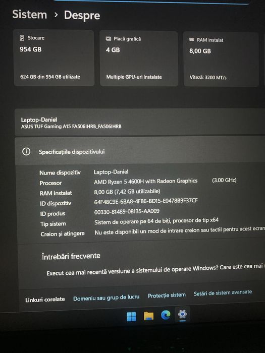 Laptop Gaming ASUS TUF FX505DT  AMD Ryzen™ 5 3550H GTX1650 4GB