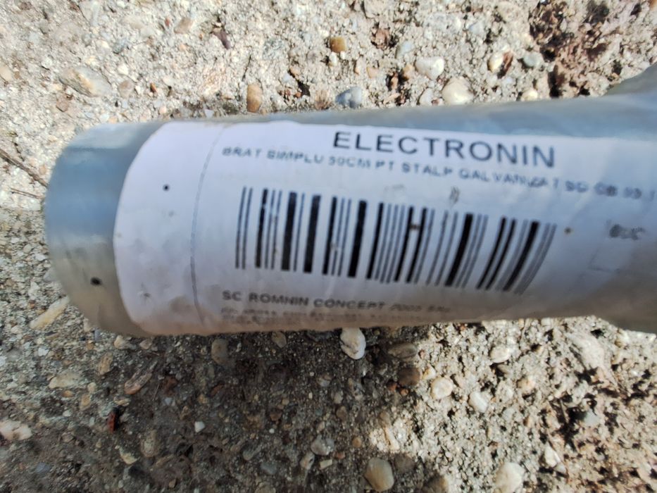 Consola stalp Brat simplu galvanizat 50cm pentru stalp