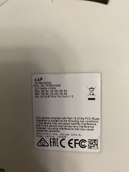 Продам Точка доступа MikroTik RBcAP2nD