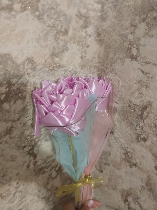 Атласные цветы,салфеточные цветы)