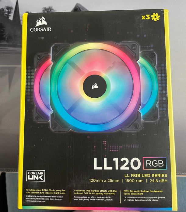 Ventilator Corsair LL120 RGB set de 3 NOU