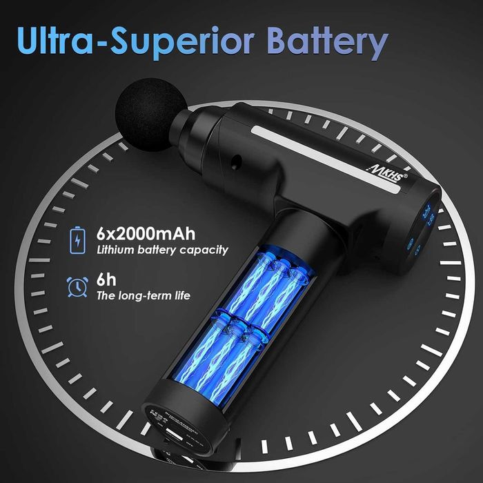 Мускулен масажор за тяло MKHS, 30 скорости 6 глави облекчава болка