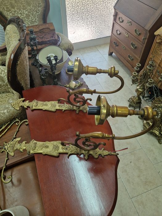 Чифт стари страхотни антикварни френски бронзови аплици