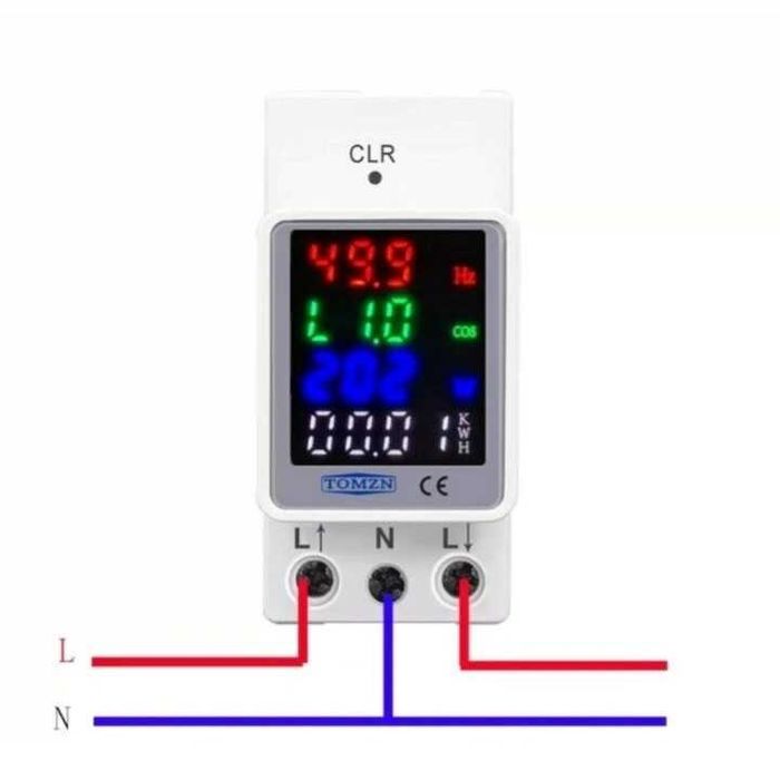 Контролен електромер TOMZN 4 в 1 за DIN рейка | 100A