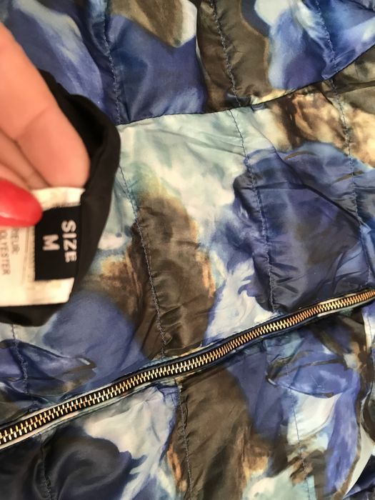 олекотено яке две лица двулицево вата пролет есен S/M пъстро индиго