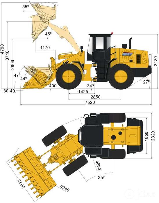 2.3 куб фронтальный погрузчик Lonking CDM835