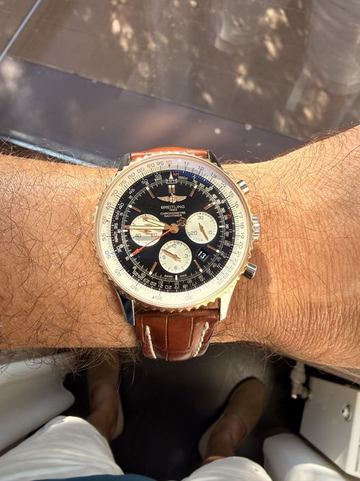 Breitling Navitimer 46 mm bezel rose gold 18 k inhouse B01
