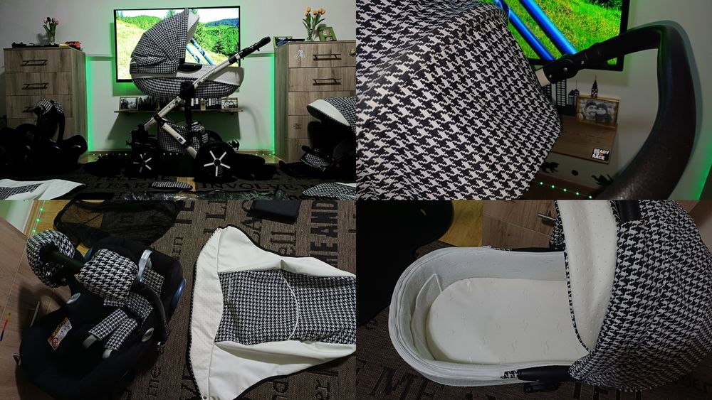 Cărucior/căruț copii 3 în 1 sport+landou+scaun auto(scoică)Krausman.