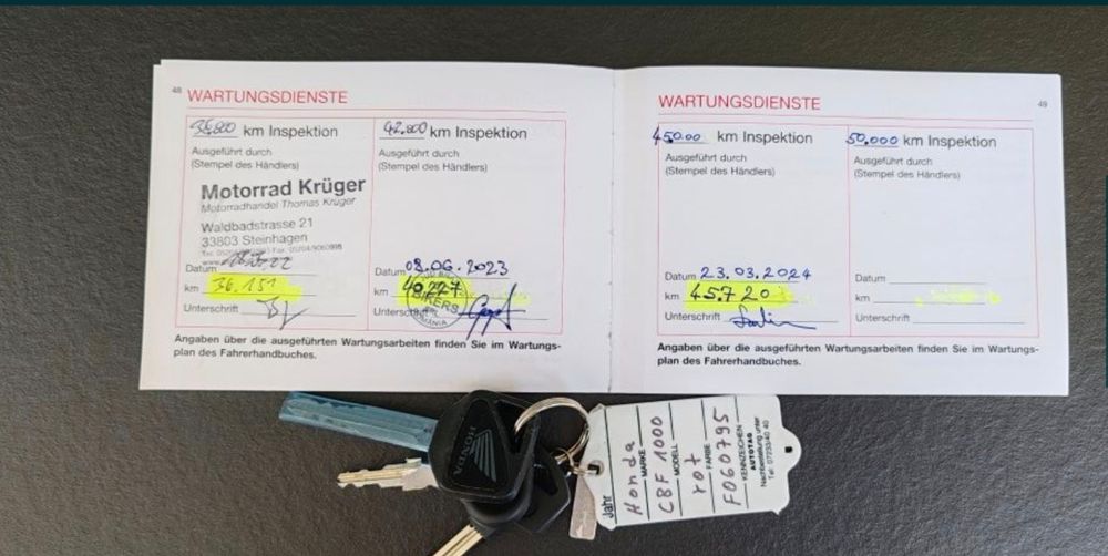 Honda cbf 1000 Abs injectie carte service germania