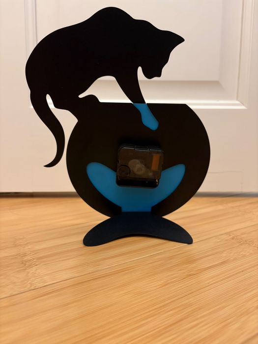 Часы настольные кот и аквариум