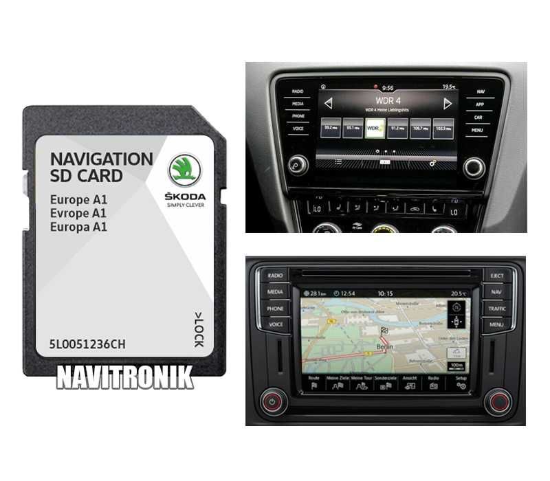 Card navigație 2025 Skoda MIB2 Octavia 3 Superb Kodiaq Karoq Kamiq