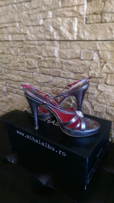 Sandale elegante din piele Mihai Albu 38/ Sandale la comanda