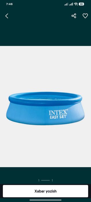 BASSEYNLAR INTEX
Bassenlarga 20% skidka boldi .
Bunaqa
