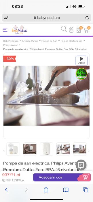 Vând pompa de San electrica Philips avent PREMIUM