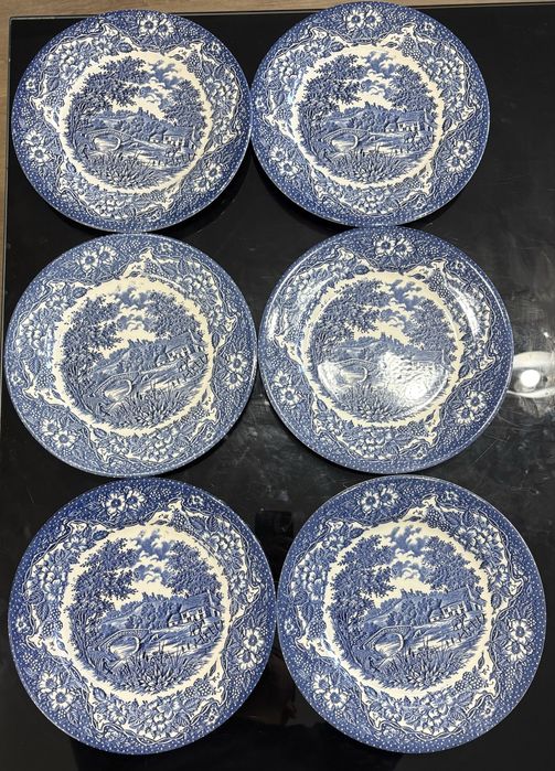 Винтидж порцеланови чинии 6 бр. “England Staffordshire Ironstone”