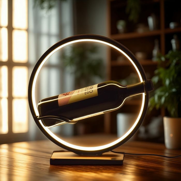 Светеща поставка за бутилка вино